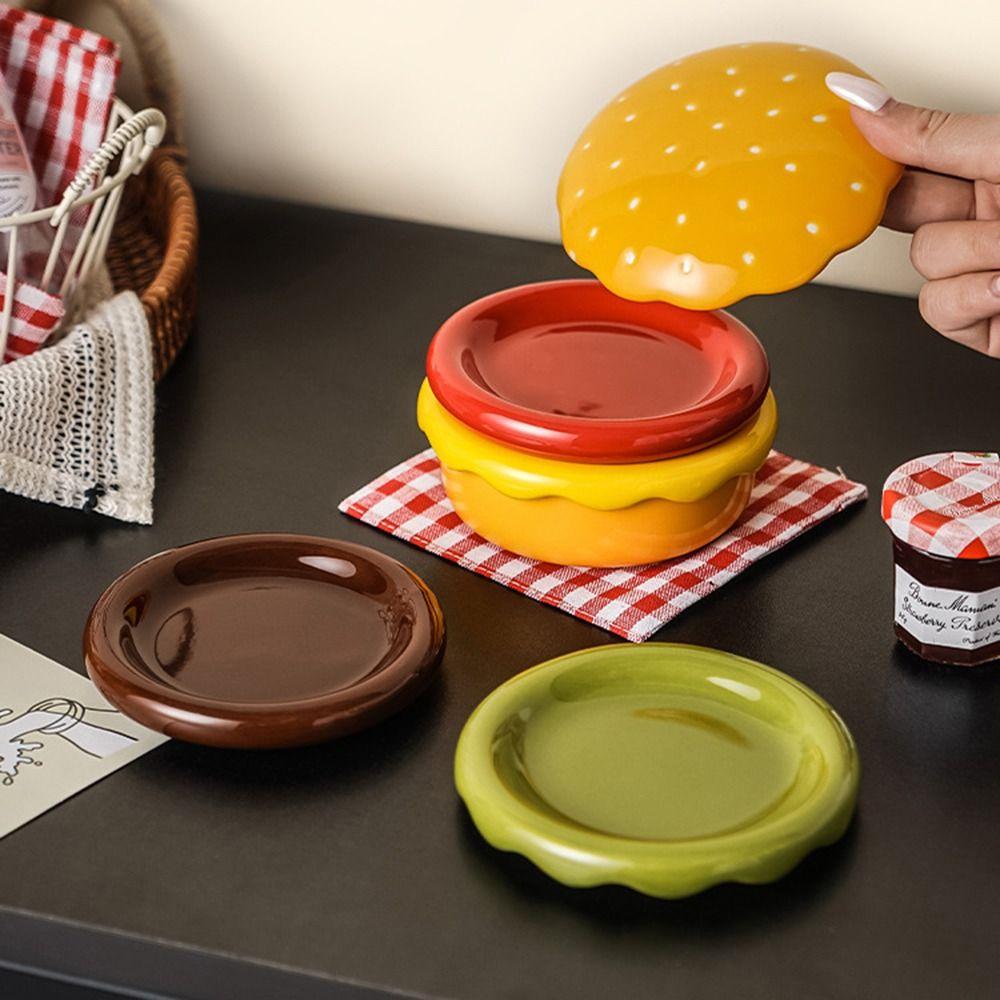 Food-grade Glaze Cute Seasoning Dish Stackable Creative Snack Tray Birthday Celebration