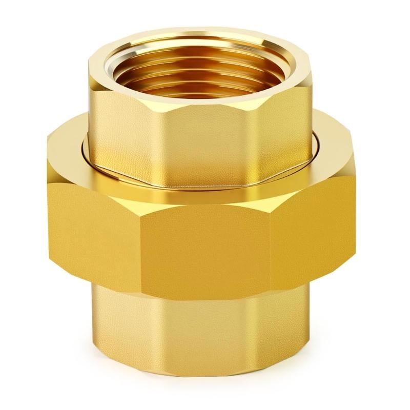 Messing Überwurfmutter Verschraubung Adapter mit Innengewinde Rohrfitting Schwenkbare Überwurfmutter Verbindungstück zum Verbinden und Verlängern