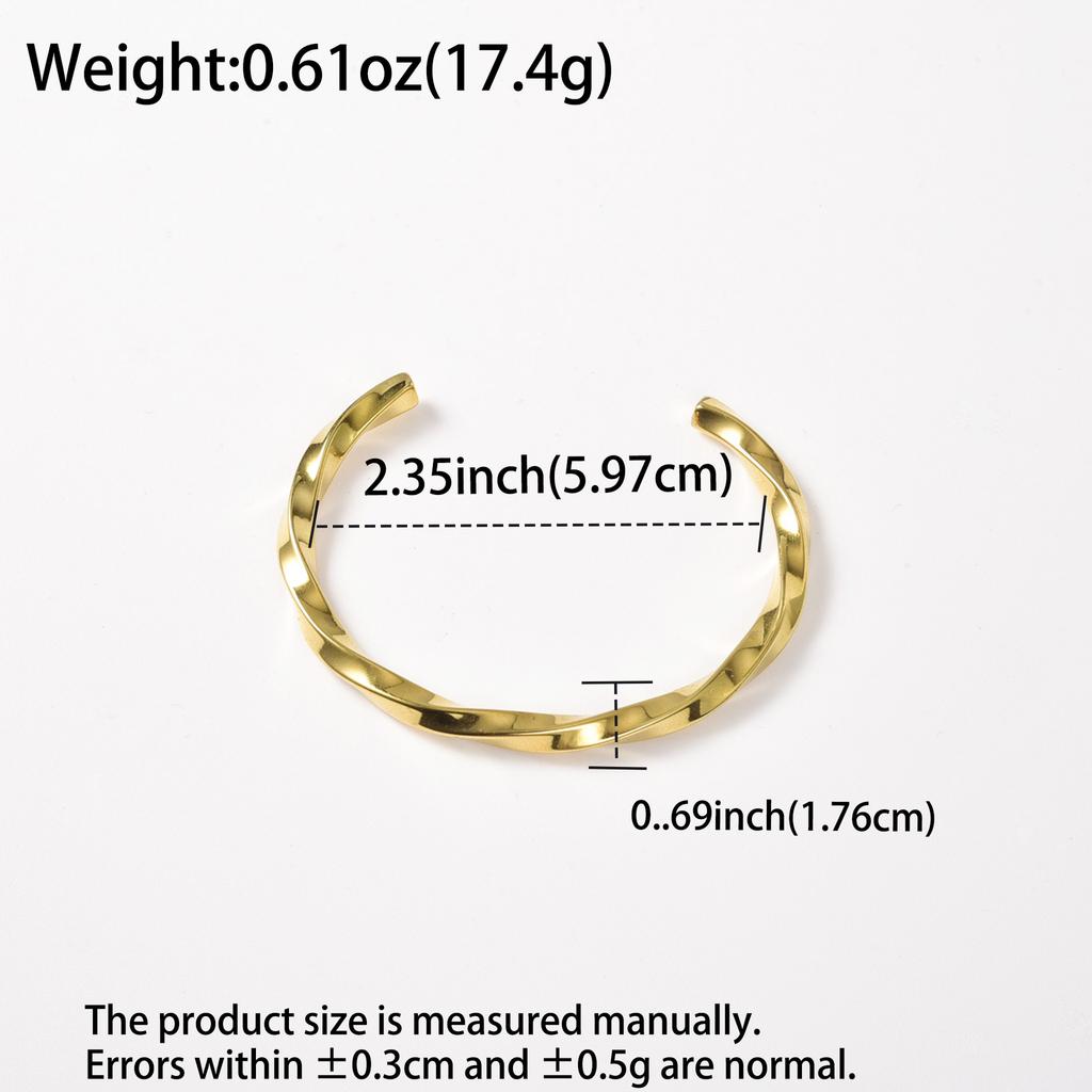 2026 Open Bracelet Women, New Classic Light Luxury Niche Plain Ring Exquisite Twist Bracelet Versatile