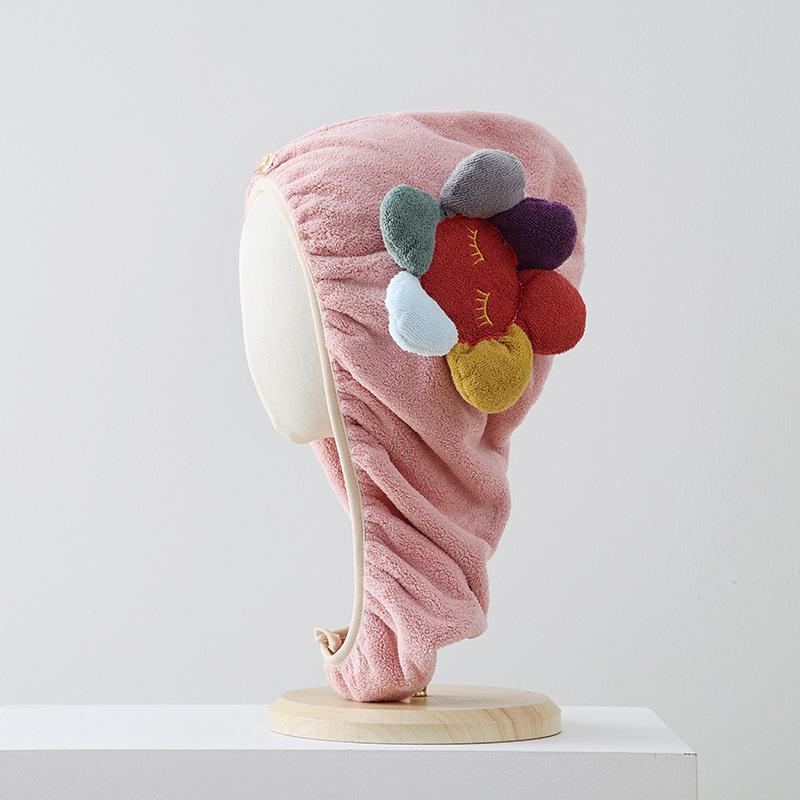 Women's Dry Hair Cap Thickened  Absorbent Coral Velvet Towel Quick-drying Turban