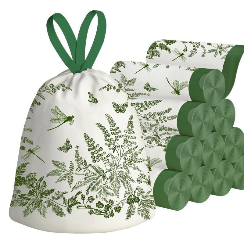 Blue Heart Rabbit Cartoon Kitchen Drawstring Garbage Bags, Set of 100