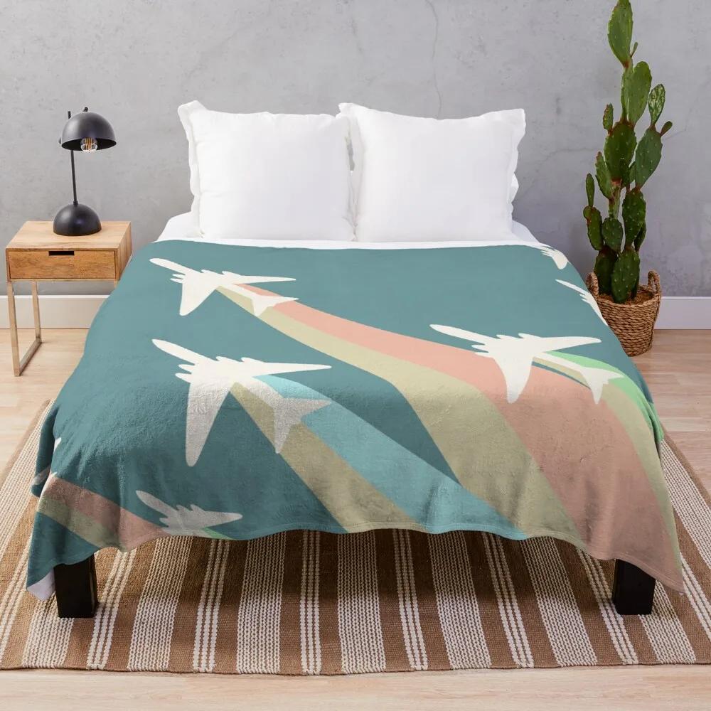 Airplane Flannel Throw Blanket Cartoon Pattern for Couch Sofa Bed King Queen Size Super Soft Warm Lightweight All Season Warm