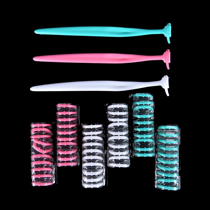 20 Stück Zahnseidekopf+1 Stück Griffbürste Zahnseidekopf Auswechselbar Zahnstocher