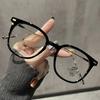 Square Vintage Big Frame Glasses Flat Computer Anti-blue Light Goggles Ladies Decorative Glasses