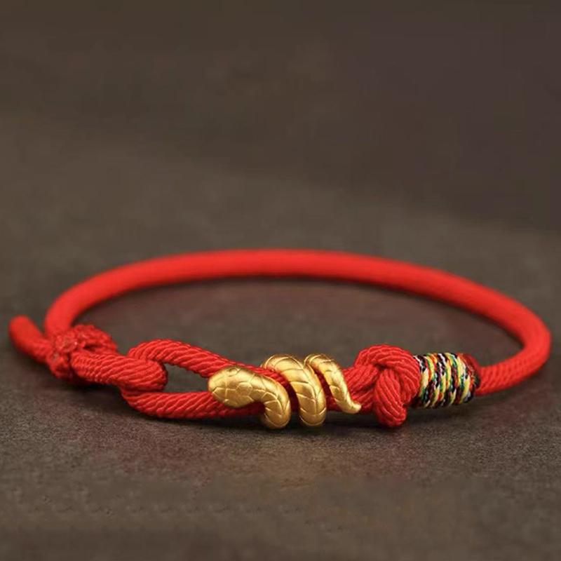 

Знак зодиака змея счастливый плетеный браслет для женщин и девочек изысканный регулируемый браслет ручной работы ювелирные изделия аксессуары подарки