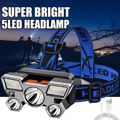 High Power Led Headlamp USB Rechargeable Head Lamp Headlight 18650 Head Flashlight Powerful Headlamp Camping Fishing Lantern