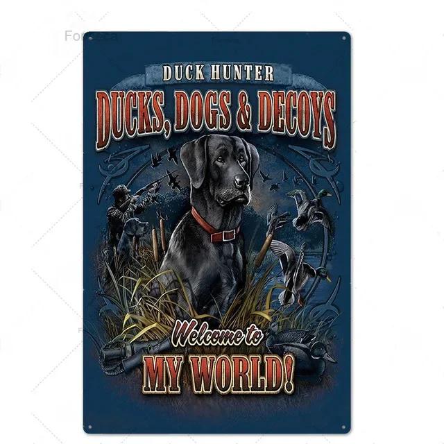 Hunting Tin Sign Plaque Metal Vintage Retro Metal Sign Wall Decor for Man Cave Gun Shop Decorative Metal Plate Hunter Gift