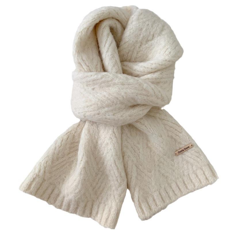 Wool Knitted Scarf for Women in Autumn and Winter New Style Korean Style Versatile High End Thickened Warm Student Scarf