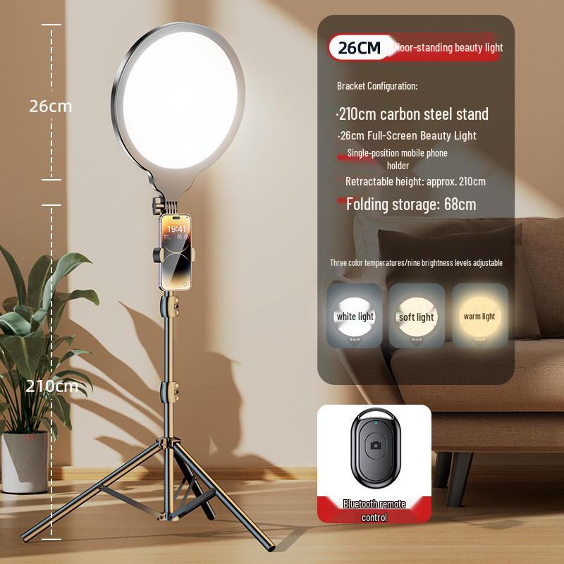 LED Live Streaming Selfie Light: Desktop & Floor Standing