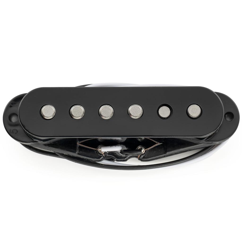 Musiclily Pro Staggered Alnico 5 Single Coil Neck for Strat Electric Black ST-60SE Pickup, Pickup, Guitar,
