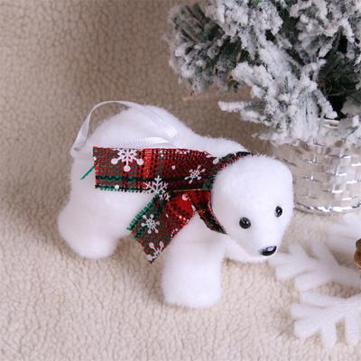 Mini süßer Plüsch weißer Bär Weihnachtsbaum Anhänger Dekoration Heimdekoration