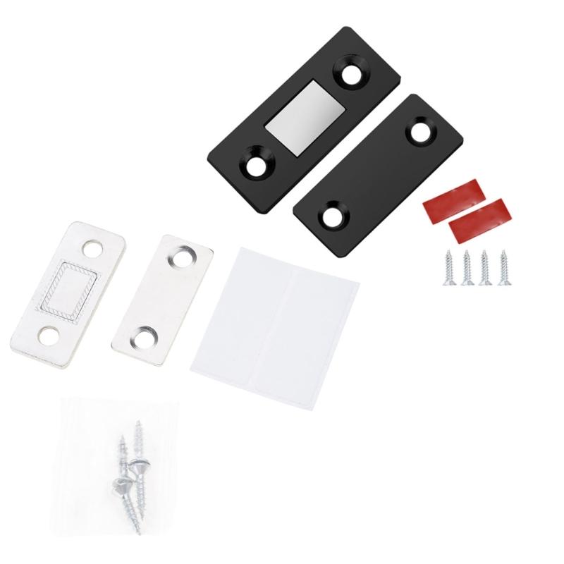 Hidden Door Closer Magnetic Cabinet Catches Magnetic Door Stops with Screw & Adhesive, for Closet Cupboard Sliding Doors