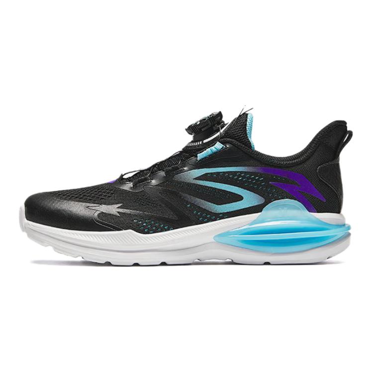 

Anta Kids Fabric Synthetic Leather Comfortable Knob Non-Slip Wear-Resistant Low-Top Running Shoes Kids Running Shoes Black Blue 312435504-3 36