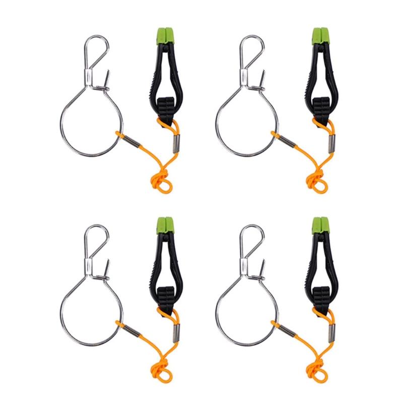4pcs Fishing Downrigger Release Snap Fishing Tackle Weights Clip Clamp Power Grip Line Release Clip