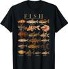T-shirt Collectionneur d'Aquarium d'Eau Douce Tableau des Espèces de Poissons 1