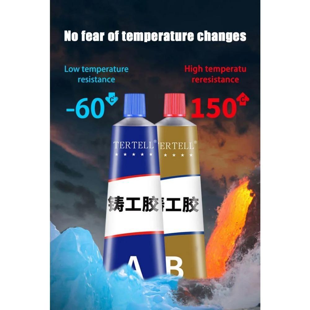 Pegamento de reparación de fundición AB, relleno de soldadura de Metal líquido resistente a altas temperaturas, pegamento de reparación de metales para defectos de fundición de Metal