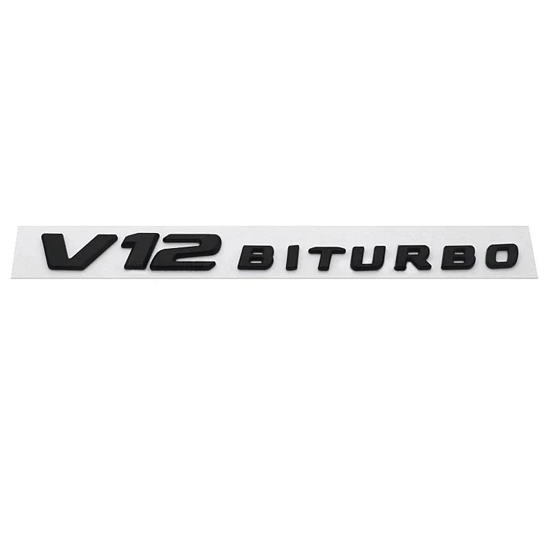 ABS V12 BITURBO Badge 2017-2021 Car Fender Trunk Emblem Sticker for Mercedes Benz W204 W205 W210 W212 W213 C E Class GLK ML GLC