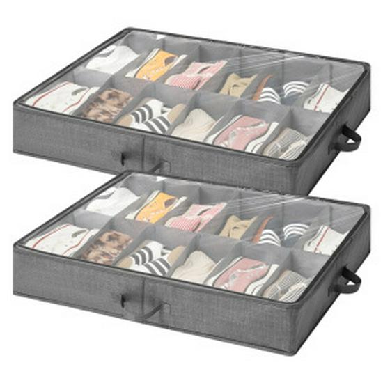 2025 Bestselling Under-Bed Transparent Folding Shoe Storage Organizer
