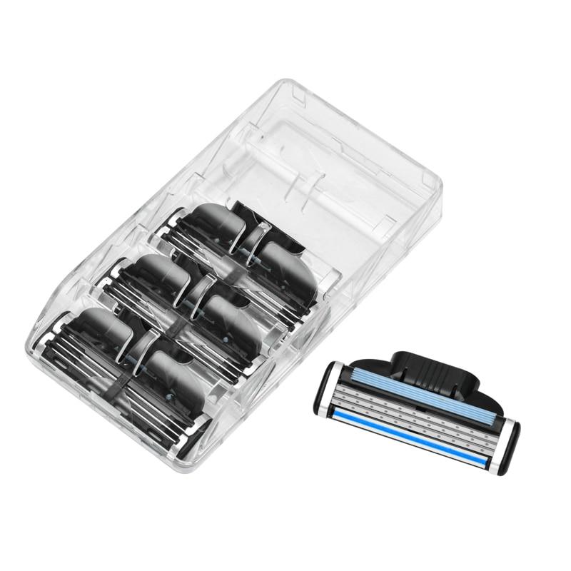 4 lâminas de barbear de alta qualidade compatíveis com gillettee mache 3 máquina de barbear lâmina de barbear