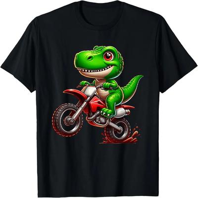 Dirt Bike & Motocross _ Motorradfahren für Jungen, Dinosaurier T-Shirt