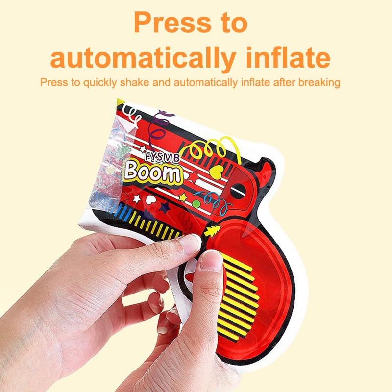 10Pcs Handheld Confetti Poppers Inflatable Multicolor Poppers Portable Prop For Birthday Party Family Gathering Outdoor Toys