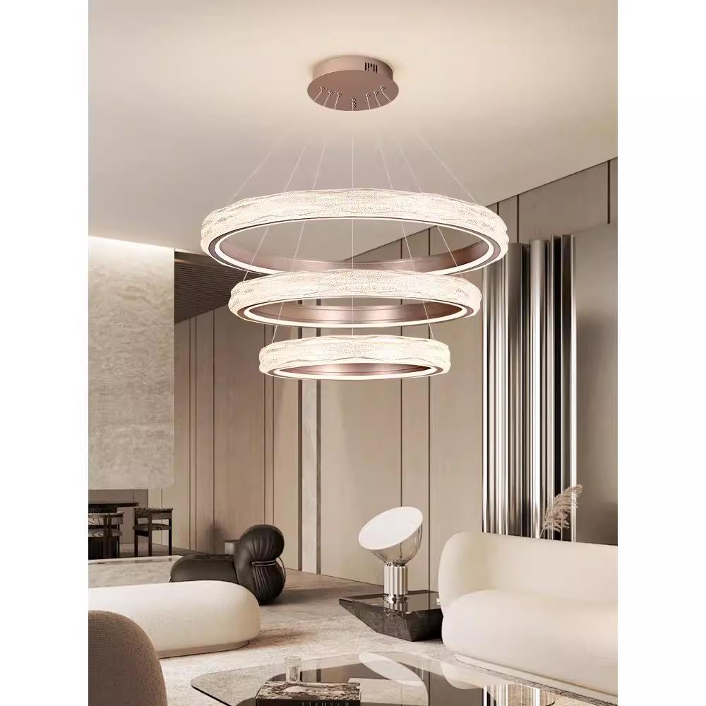 

Современная итальянская минималистичная люстра для гостиной, столовой и личных комнат Three-Color Double Circle 40+60CM [150W]