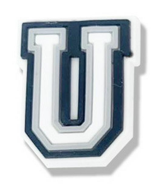 Black & White Letter Series PVC Clog Shoe Charms - Soft Rubber Shoe Flowers & Accessories