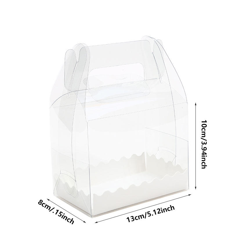 10pcs Cake Packing Boxes With Window Portable Cake Box Swiss Roll Mousse Dessert Gift Box Wedding Favors Xmas Party Decoration