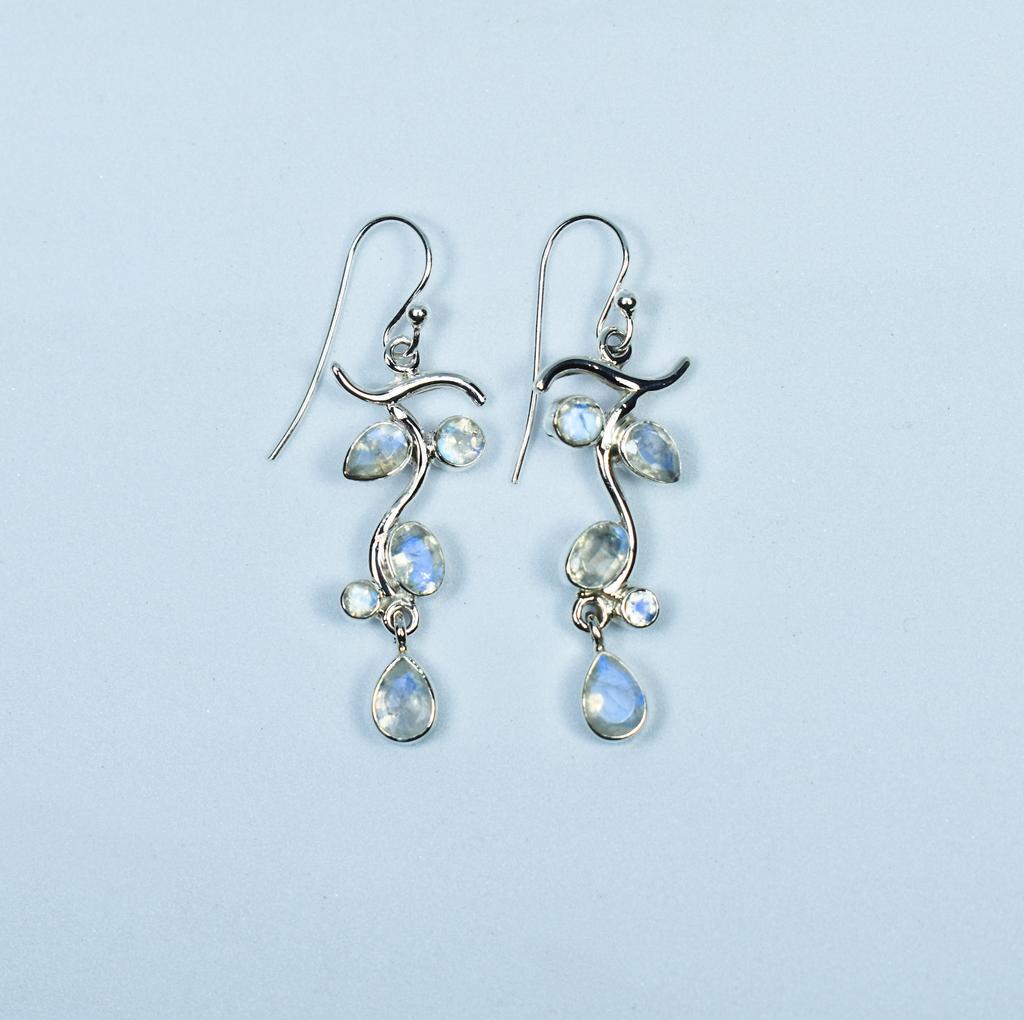 Sterling Silver Tree Branch Earrings: Dainty Handmade Dangle Jewelry