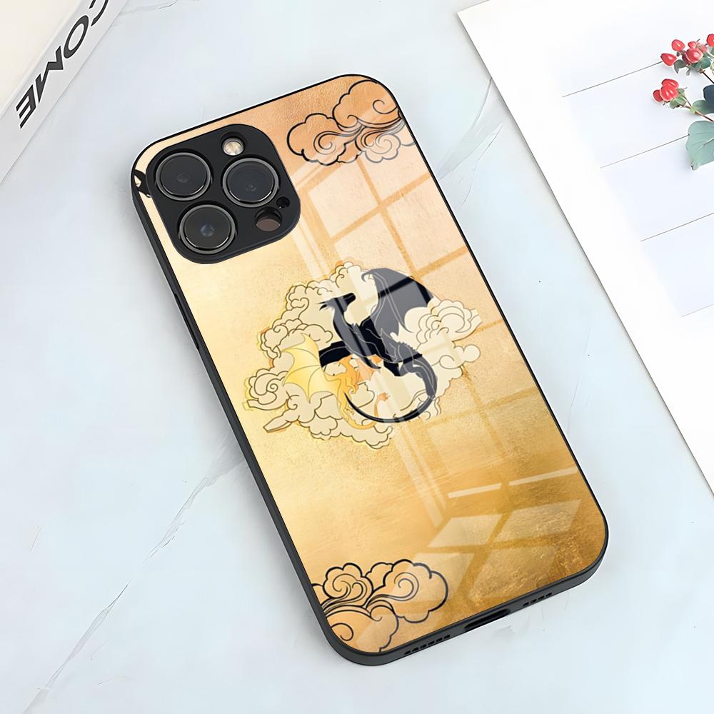 Fourth Wing Dragon Phone Case For IPhone 17 Pro Max 15 Pro 16 14 Plus 12 13 Mini 11 Pro Shockproof Glass Cover