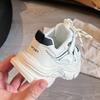 2026 Sonbahar Kadın Gümüş File Nefes Alabilen Boy Uzatan Kalın Tabanlı Günlük Spor Ayakkabı (Baba Ayakkabıları)