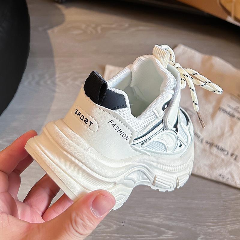 2026 Sonbahar Kadın Gümüş File Nefes Alabilen Boy Uzatan Kalın Tabanlı Günlük Spor Ayakkabı (Baba Ayakkabıları)