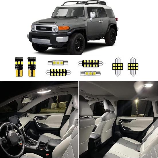 8pcs FJ CRUISER Interior LED Lights Replacement for 2007 2008 2009 2010 2011 2012 2013 2014 Toyota FJ CRUISER 6000K Super Bright White interior LED