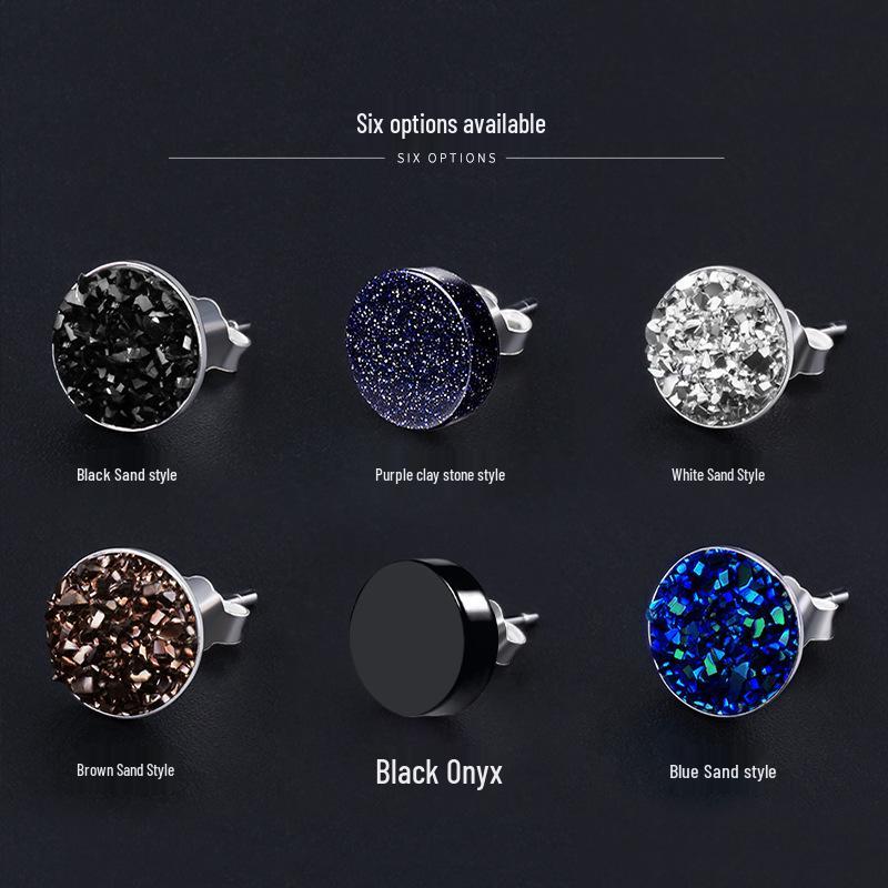 

Men s Black Stud Earrings: Korean Trend, Simple Round Hip Hop Style, Versatile for Women