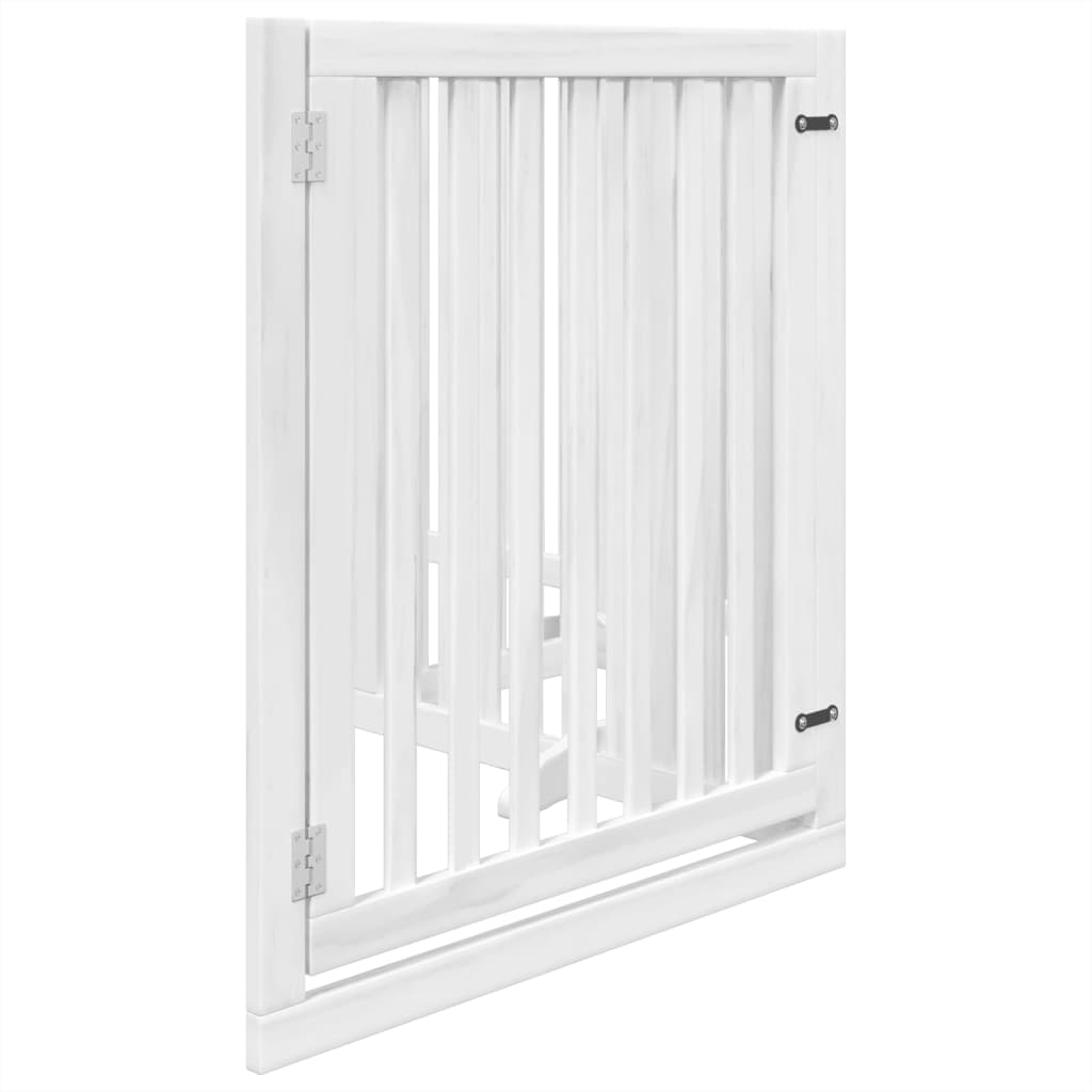 Vidaxl Foldable Dog Gate, With Door, 4 Panels, White, 320 Cm