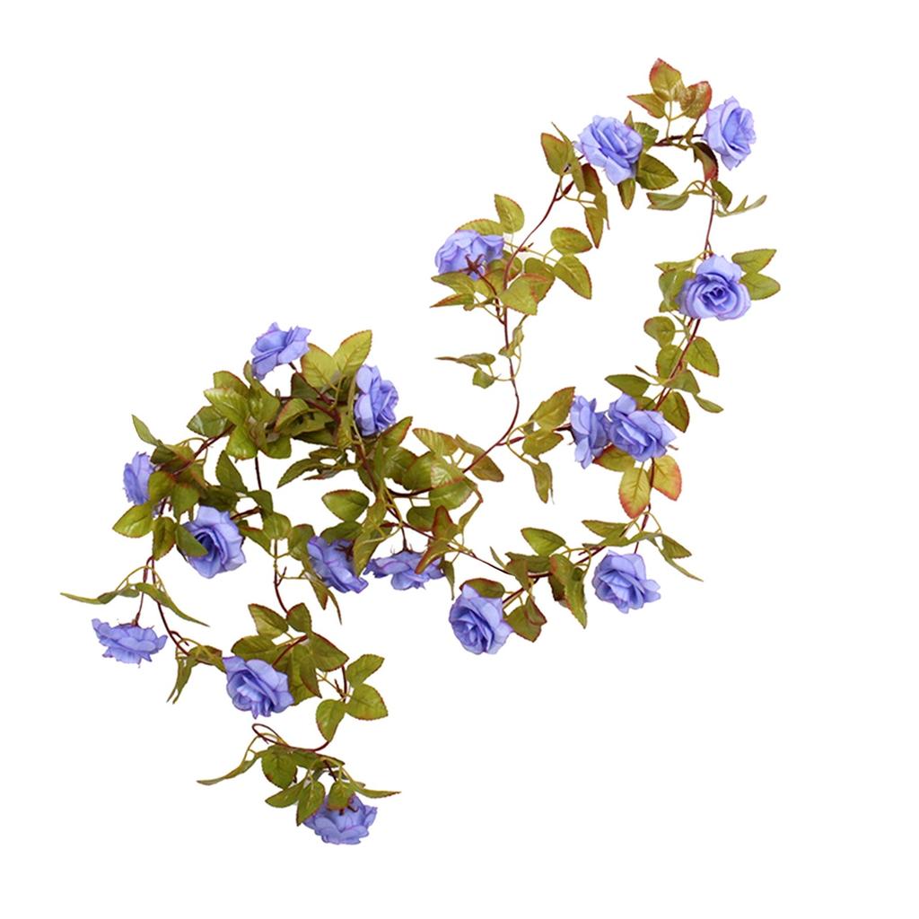 1PCS Flower Garland Fake Rose Vine Artificial Flowers Hanging Rose Ivy Hanging Baskets Wedding Arch Garden Background Decor