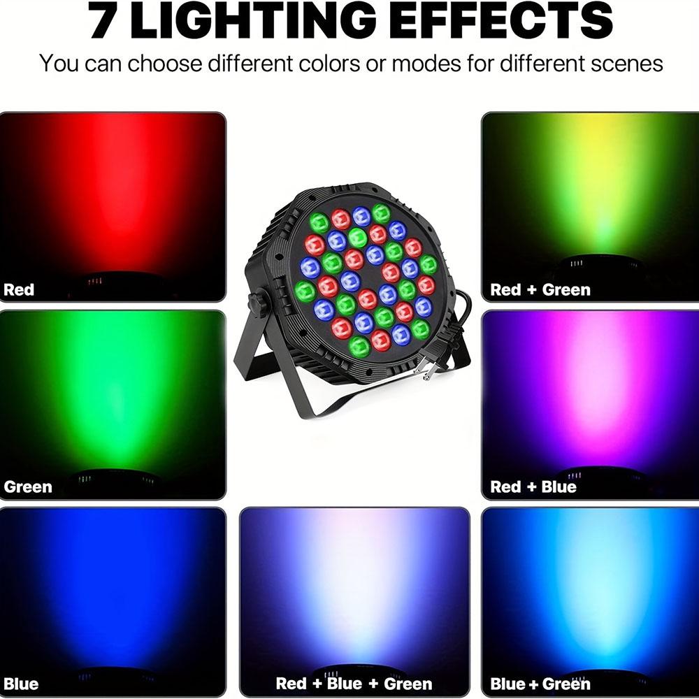 1/5/10PCS LED Colorful Dyeing Stage Lights 0.75W*36 Full Color Remote Control Lamp Wedding Par Performance Surface Light Flash