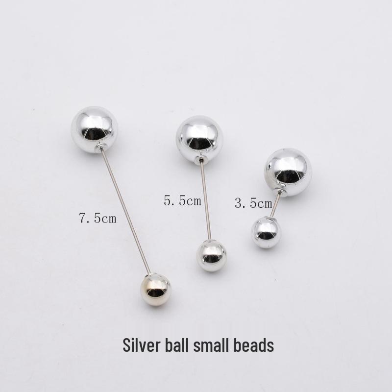 Gold & Silver Pearl Double-Ended Bead Pin: Versatile Hat, Dress, Shoe Accessory
