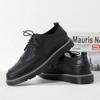 New Brogues Leather Platform Oxfords Lace Up Thick Tottom Male Derby Shoes Casual Loafers Mens Square Toe Formal Dress Shoes Men