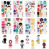 8/16sheets Cute Character Dress Up Puzzle Stickers Make a Face Decals DIY Stationery Fridge Suitcase Assemble Jigsaw Sticker Toy
