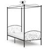 Black Metal Canopy Bed Frame 90 x 200 cm