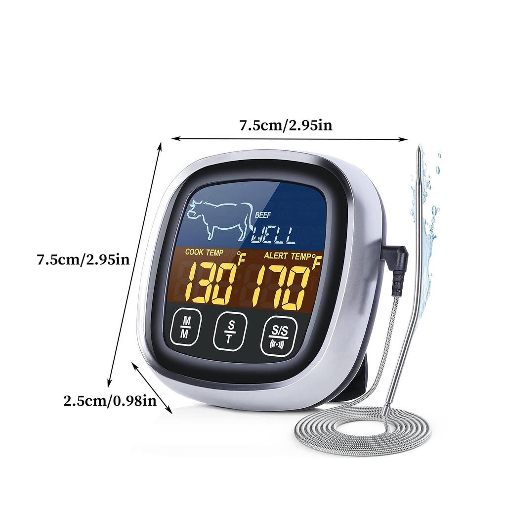 Digital Temperature Meter For Cooking Digital Measuring Tool Waterproof Kitchen Temperature Gauge For Meat Cooking Food Grill