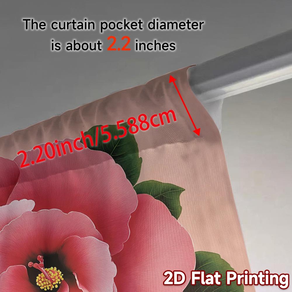 2D FLAT PRINTING 2pcs Curtains (Without Rod) Floral Elegance in Bloom Holiday New year Printed Curtains Prints Light Filtering