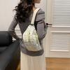New Cute and Lightweight Messenger Fanny Pack Versatile Corduroy Plaid Retro Small Bag Girl Breast Bag