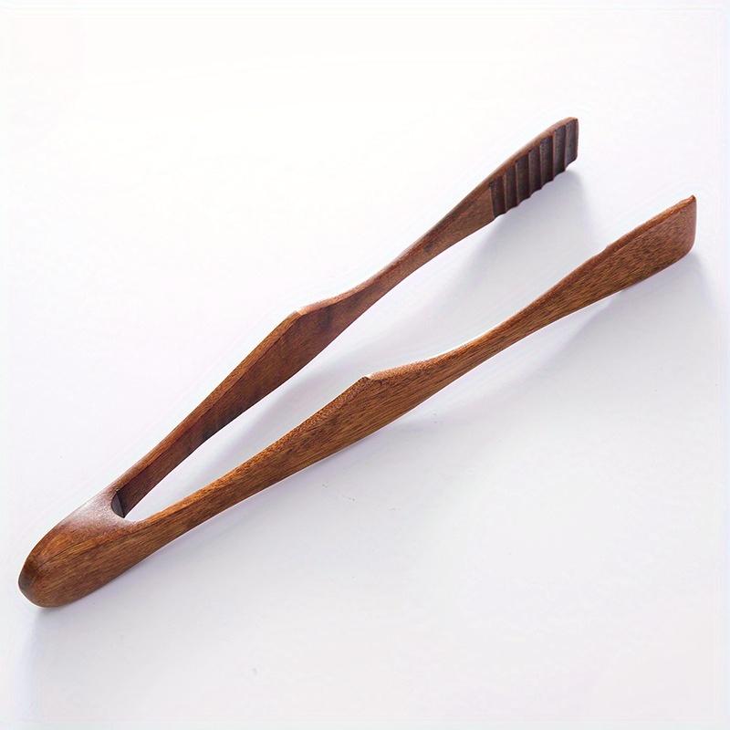 Premium Bread Tongs for Baking and Cooking Non-slip Kitchen Clamp with Rustic Wooden Design