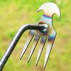 4 Teeth Manganese Weed Puller Long Handle Garden Weed Pulling Tool Garden Weeder Tool Uprooting Weeding Tool