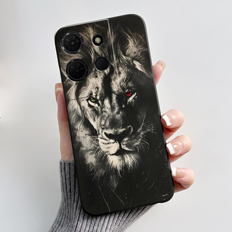 For TCL 503 K33 T513Z K32 T513W Case Luxury Cute Love Rabbit Funny Black Matte Soft Silicone Back Cover Shockproof Phone Case