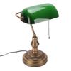 Green Glass Bankers Desk Lamp Retro Antique Library Lamp with Pull Chain Switch Plug In Fixture US Plug 110V