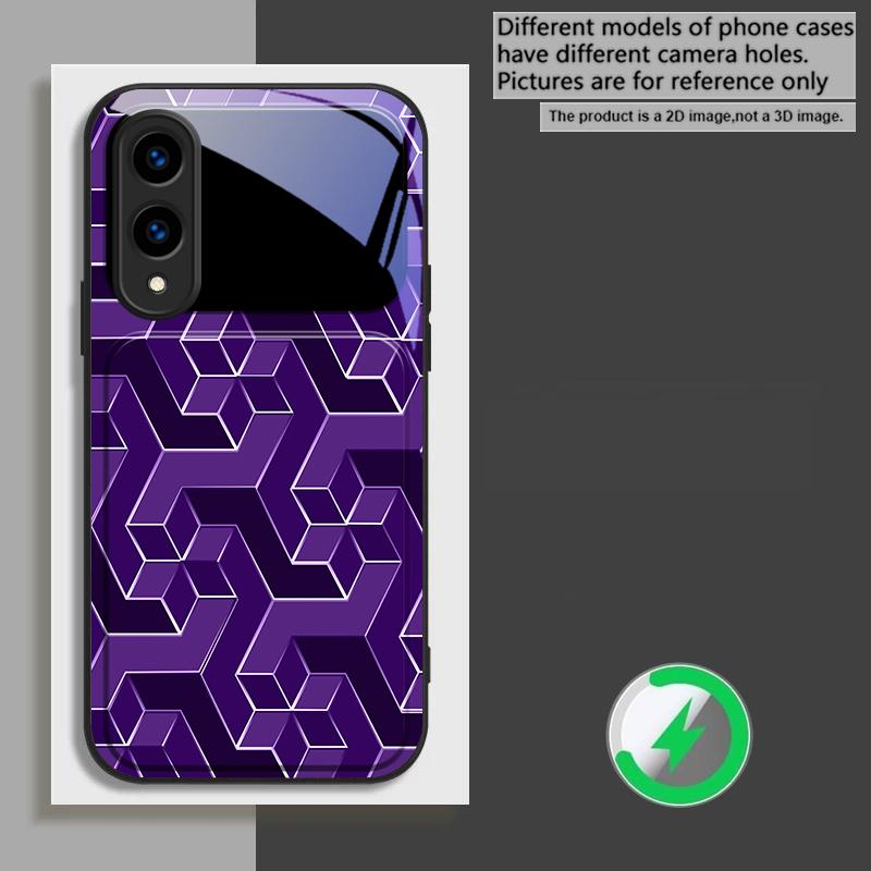 Abstract geometric grid For Samsung Galaxy S26 Ultra S20 FE S21 S22+ S23 Plus S24 Ultra 25 Edge For Magsafe Glass Phone Casee