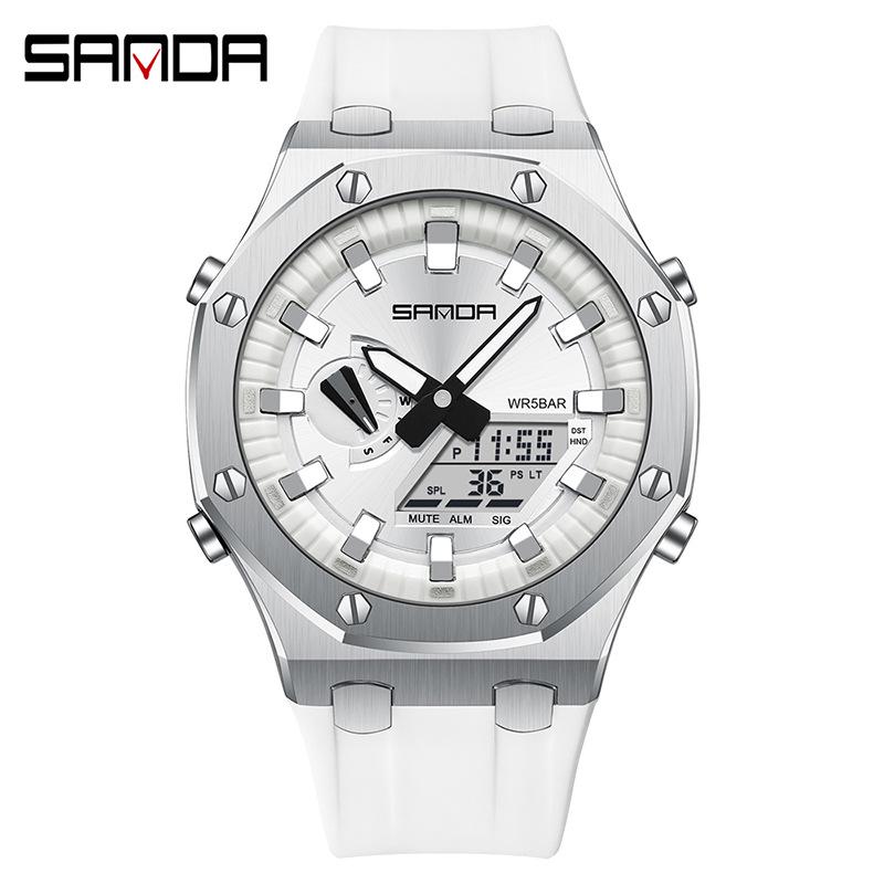 

Sanda Octagonal Oak Men s Electronic Sports Watch - Waterproof, Lightweight, with Alarm Clock
